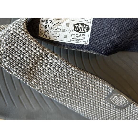 Hey Dude Sandals Milo Flop Flop Men's Size 12 Lightweight Grey - Picture 5 of 8